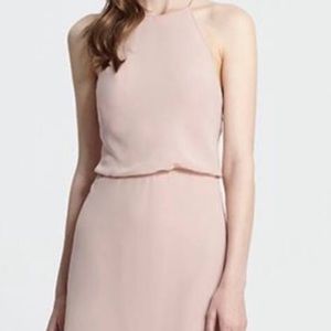 Monique Lhullier Halter Gown Size 0 in Blush